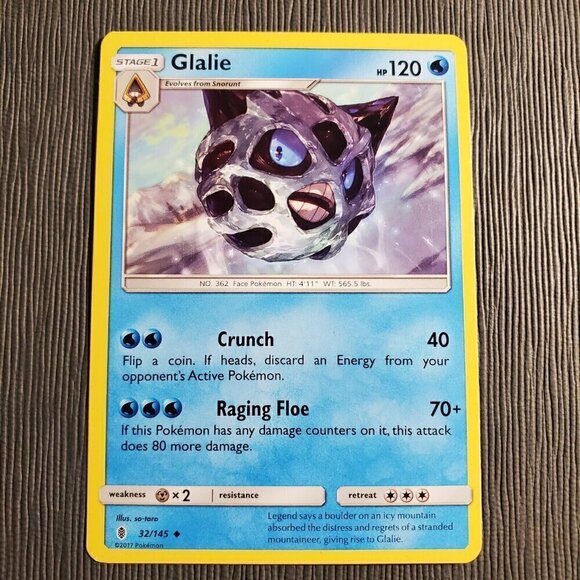 Glalie  32/145 Guardians Rising Regular Uncommon Pokemon HP - Picture 3 of 3